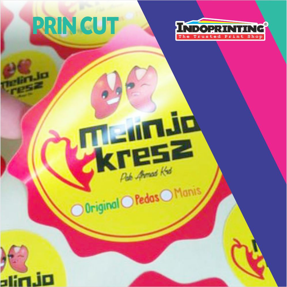 Sticker Print & Cut Sticker Tahan Air (Cutting Pola Kiss cut) ukuran 40x27 cm INDOPRINTING